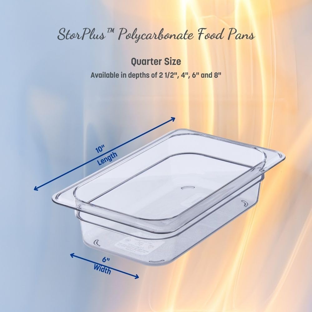 Plastic Food Pan 1/4 Size 4 Inches Deep Clear
