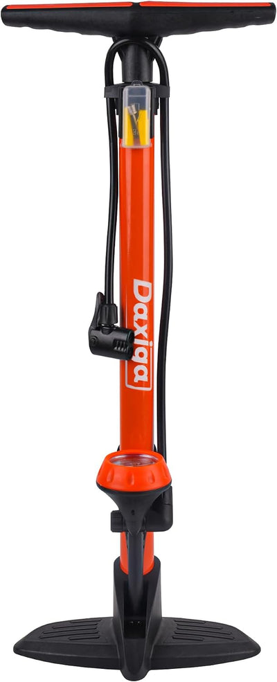 Bike Floor Pump with Gauge, 160 PSI High Pressure, Presta & Schrader Compatible Bicycle Pump for Road Bike, MTB &