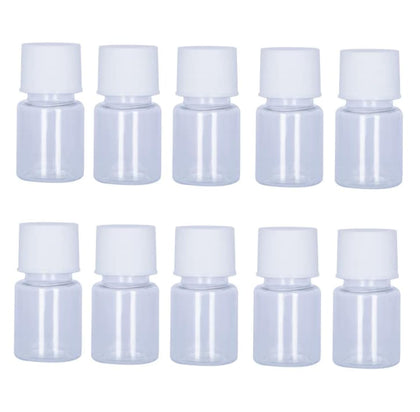 10PCS 5ml Plastic Bottles - Lab Cylindrical Chemical Reagent Bottles - Wide Mouth Small Plastic Water Bottles - White