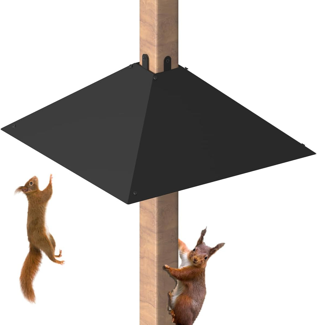 Metal Squirrel Baffle for 4x4 Post, Outside Wooden Pole Mount Squirrel Guards for Bird Feeders, 17 Inch Squirrels