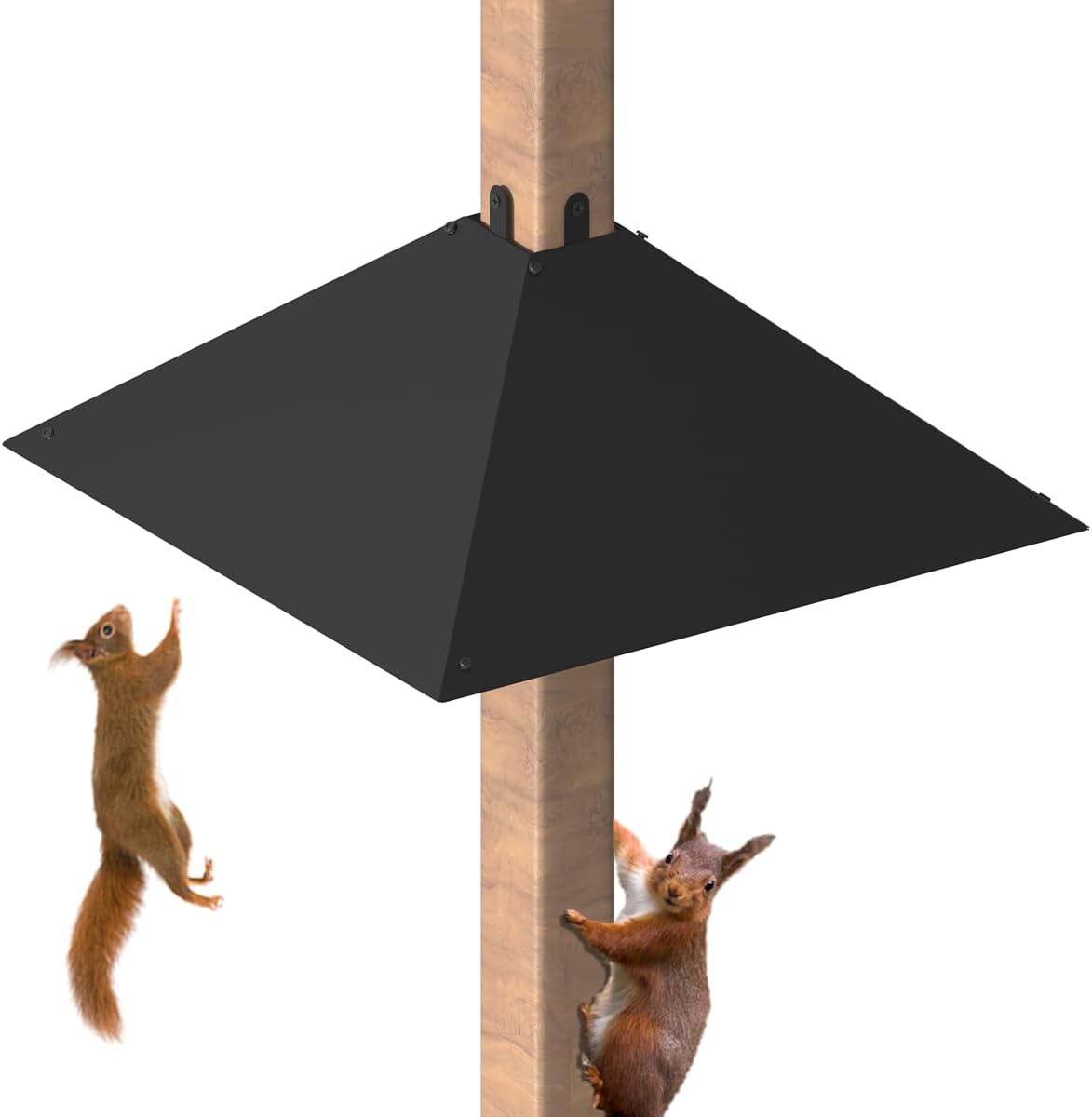 Metal Squirrel Baffle for 4x4 Post, Outside Wooden Pole Mount Squirrel Guards for Bird Feeders, 17 Inch Squirrels