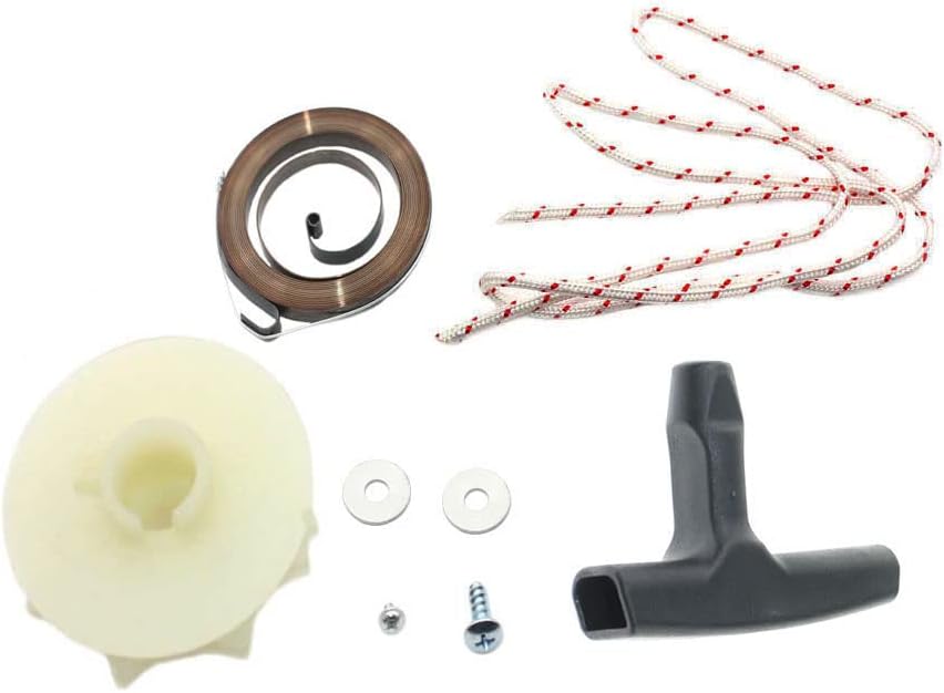 Recoil Spring + Starter Pulley + Rope Kit For Poulan 1900 1950 1975 2025 2050 2055 2075 2150 2155 2175 2250 2350 2375 2450 2550 2555 S1634 S1838 SM4018 PPB1634LE 220 222 260Pro PP210 PP220 PP221 PP222