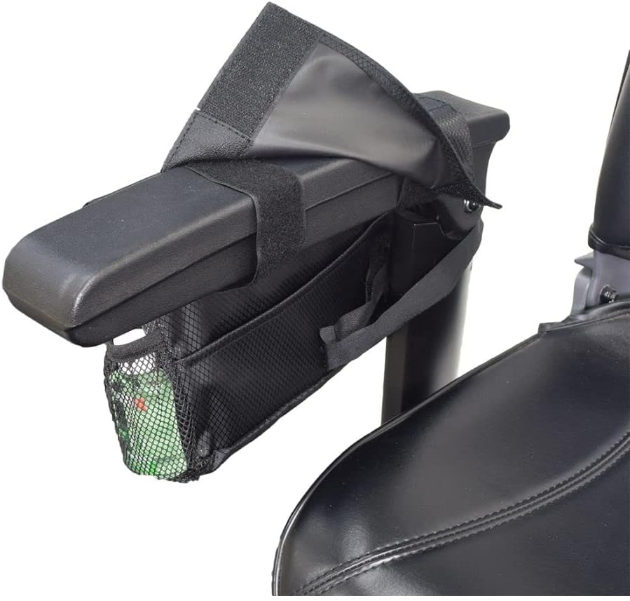 Water-Resistant Saddle Bag (Large, Black) - For Mobility Scooters, Wheelchairs, & Power Chairs - Lightweight & Easy