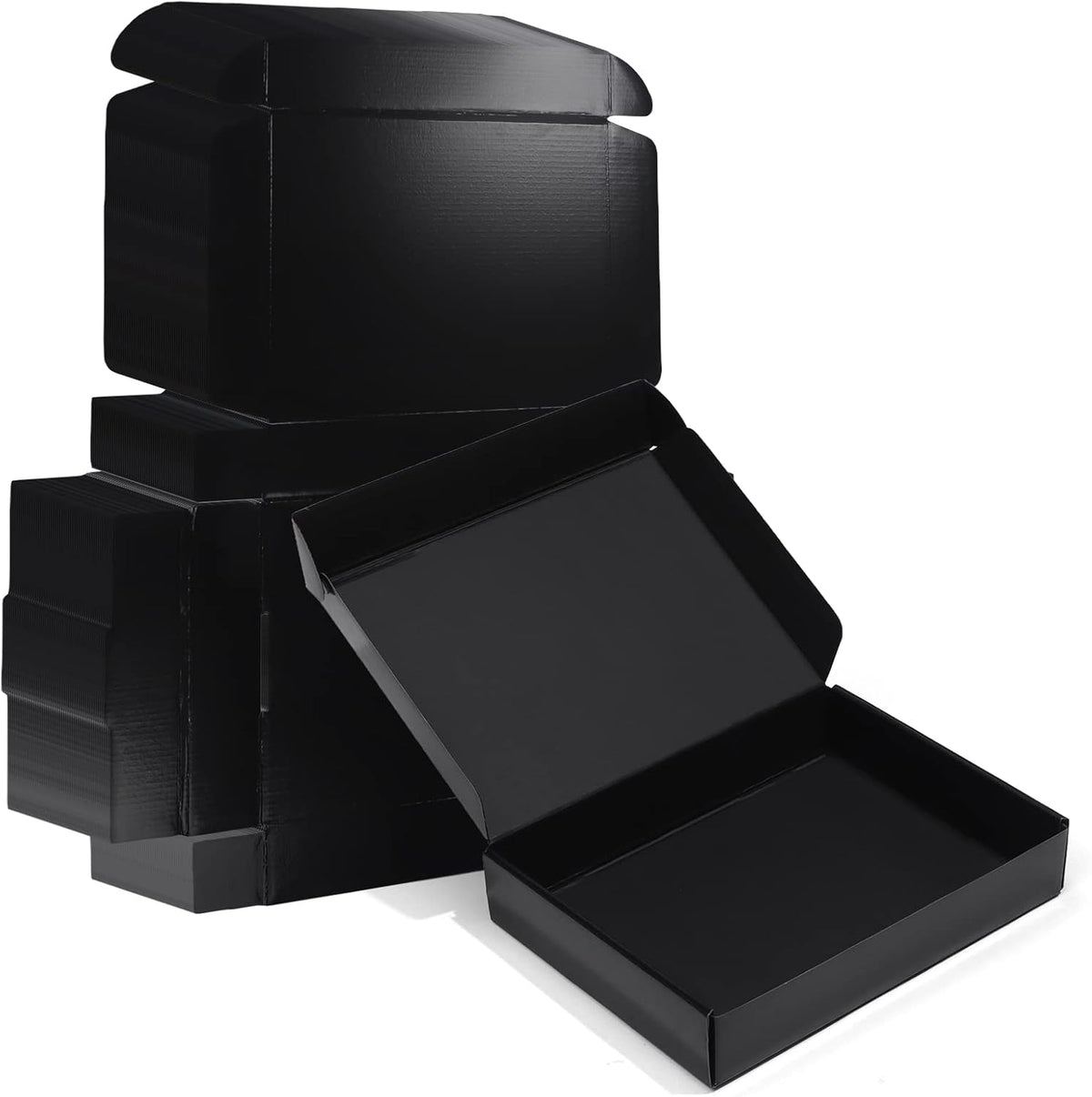 11x8x2 Black Shipping Boxes, 20 Packs Corrugated Cardboard Literature Mailer Boxes for Packaging Small Business