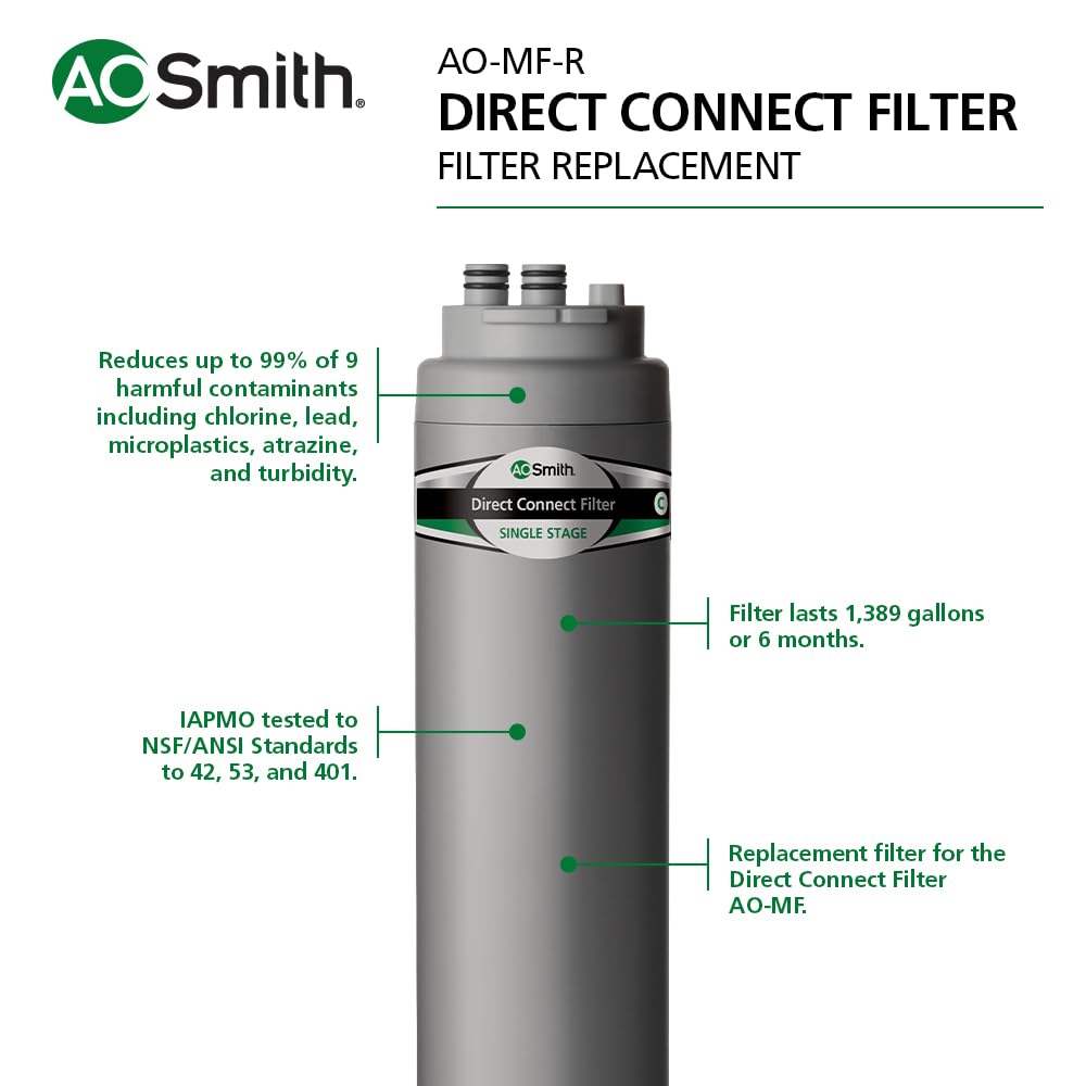 A. O. Smith AO-MF-R Genuine Replacement Filter | Basic Direct Connect