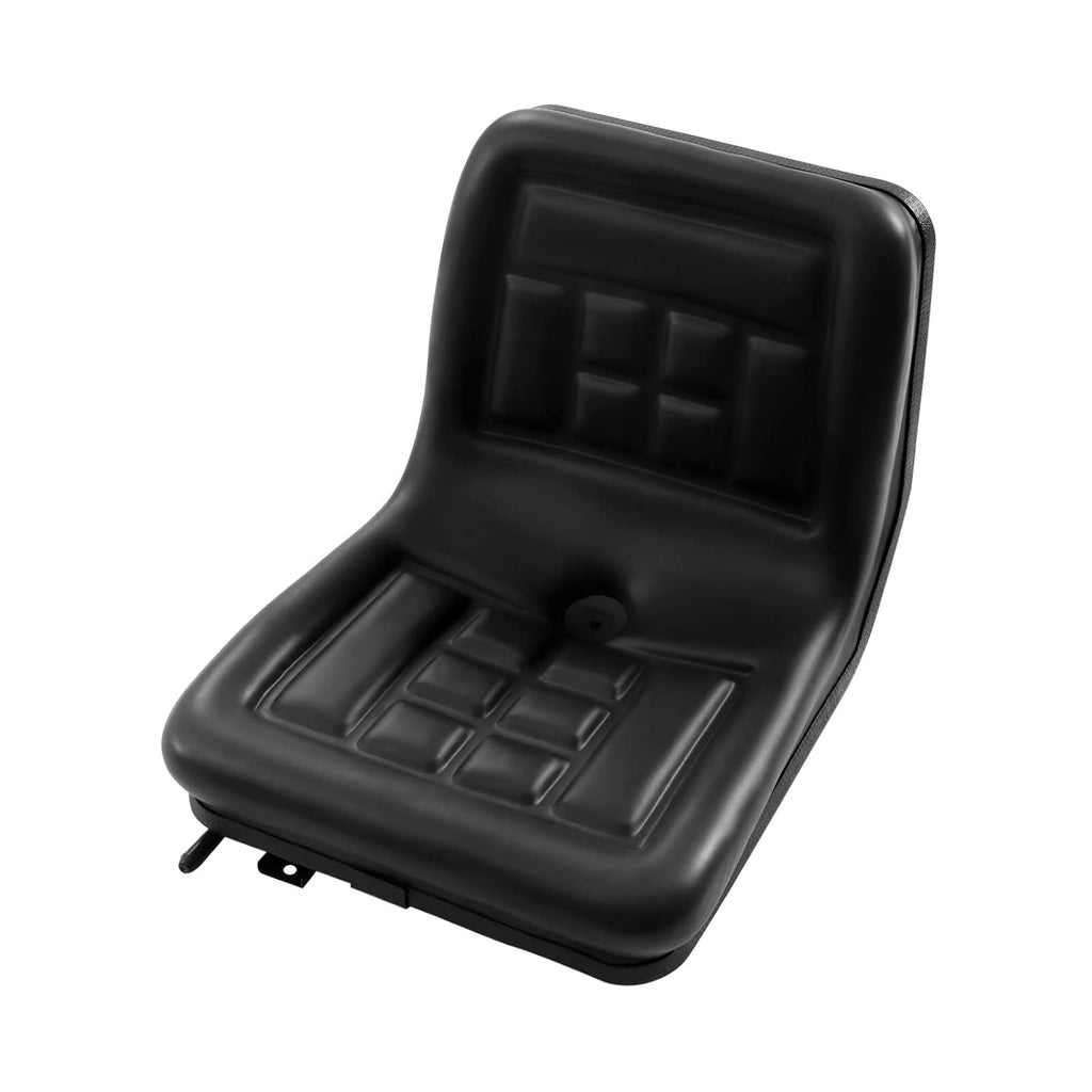 Universal Lawn Tractor Seat Replacement - Compact High Back Mower Seat with Adjustable Position and Central Drain