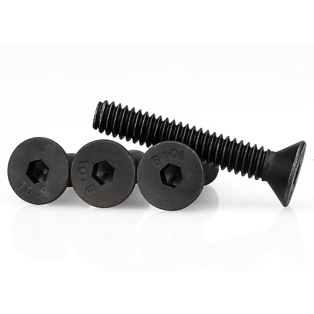 30pcs 5/16-18 x (3/4" to 2") Flat Countersunk Head Socket Head Cap Screws with Hex Key, 10.9 Grade Alloy Steel, Black Oxide Finish, Allen Hex Socket Drive, Full Threaded, Coarse Thread UNC