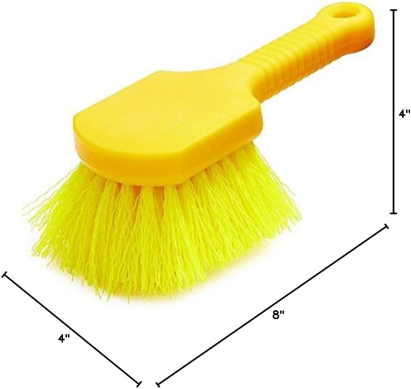 Rubbermaid Commercial 8" Utility Scrub Brush Plastic Handle Synthetic Bristles Cleaning Multi Purpose Heavy Duty
