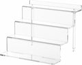 4 Tier Acrylic Riser Display Stands Shelf for Amiibo Funko,9" 1 Pack | Clear Risers Display Shelves Stand for