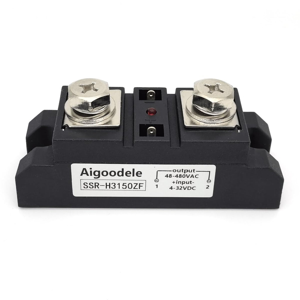 Aigoodele Solid State Relay, 150A Relay H3150ZF SSR DC to AC Machinery Control Input4-32VDC Load 24-480VAC Solid Module State Relay