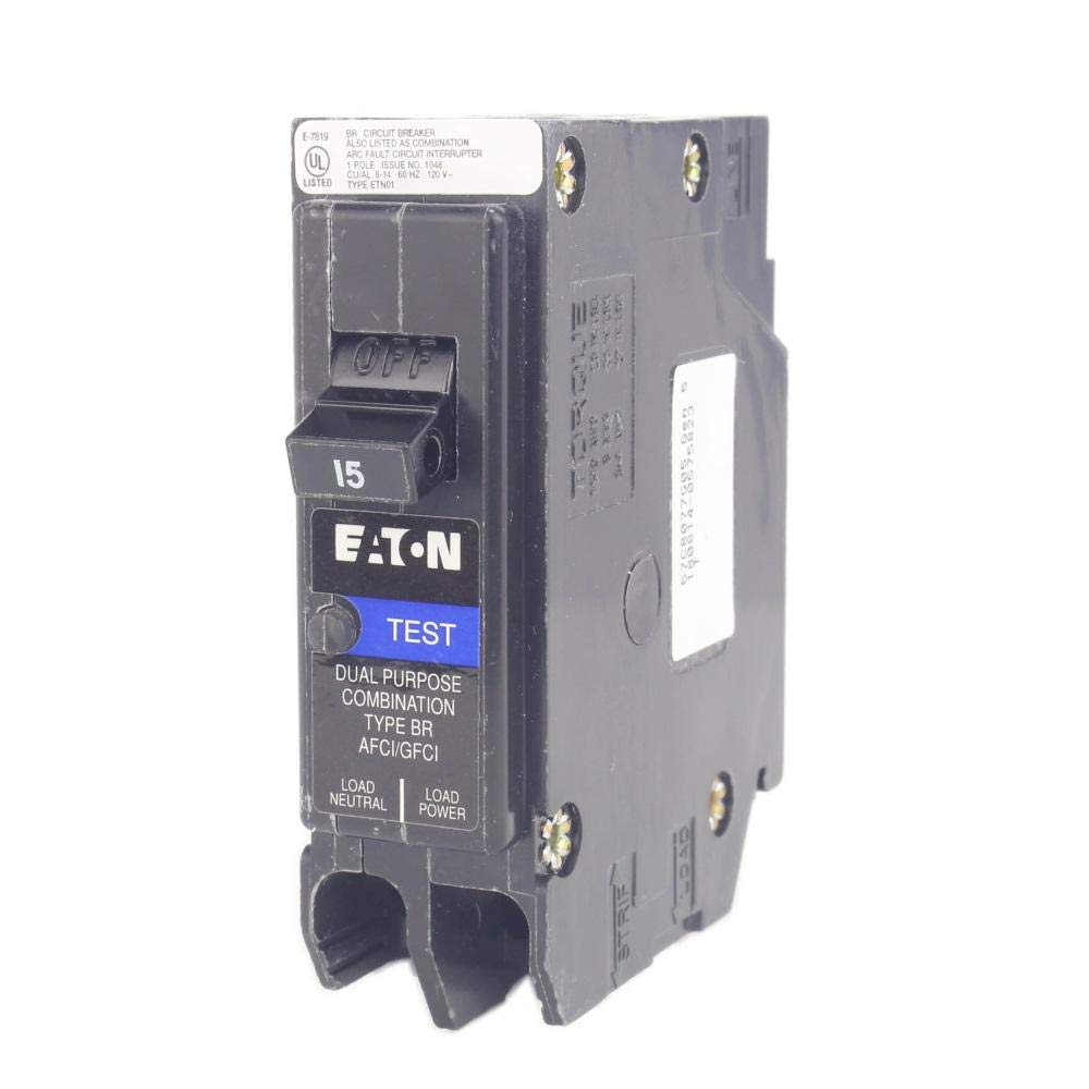 BR 15 Amp 1-Pole Dual Function (Arc Fault/Ground Fault) Plug-On Neutral Circuit Breaker