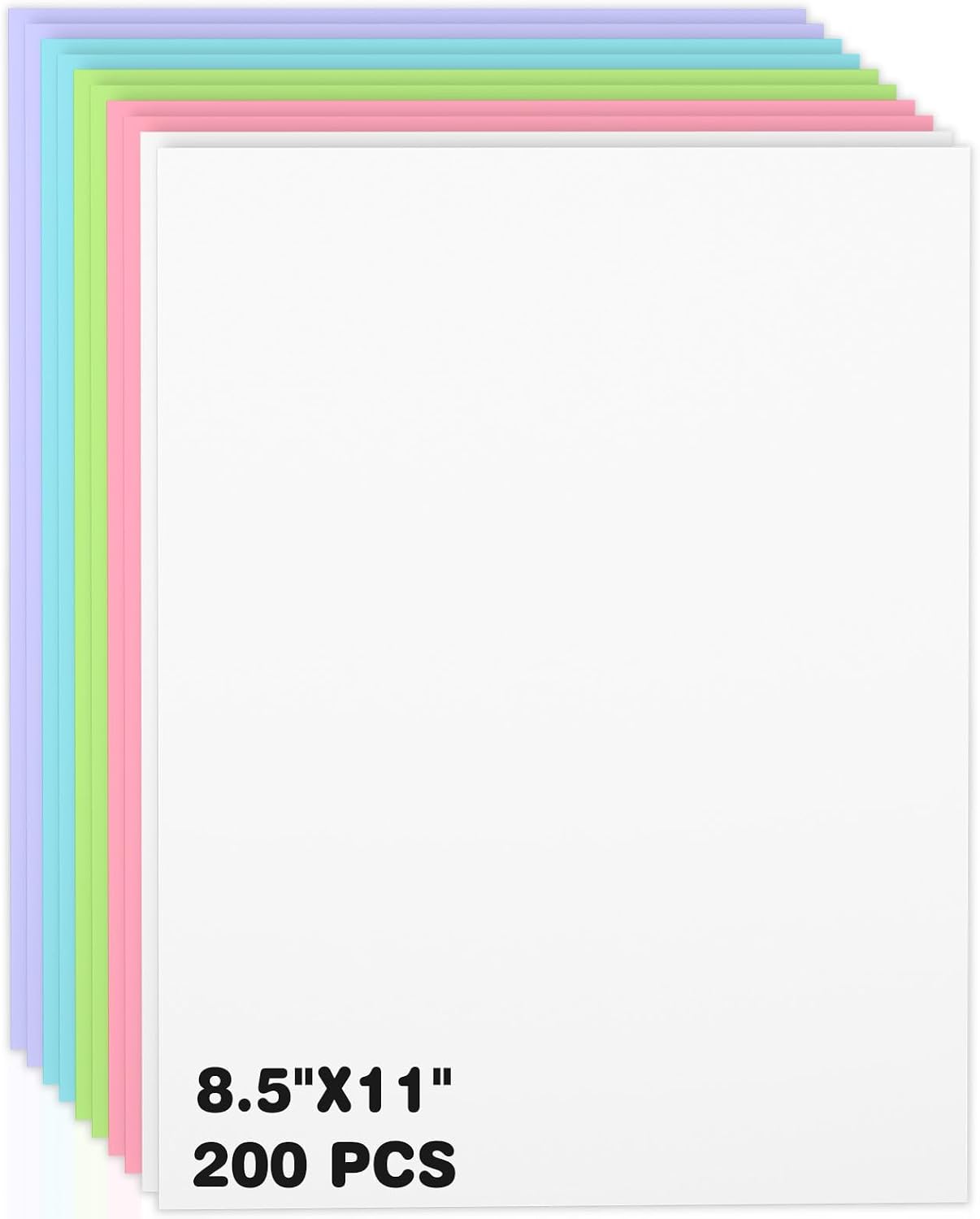 200 Sheets Colored Cardstock 8.5 x 11, Heavyweight Cover Cardstock Printer Paper 8.5 x 11, 190 gsm Card Stock Paper