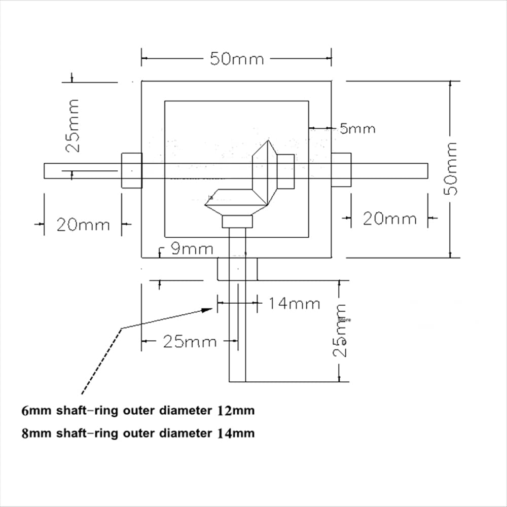1:1 Right Angle Bevel Gearbox 1 Module 20 Teeth 90° Angle Drive Steering Gear Device Simple Mechanical DIY Module with 6mm Shaft
