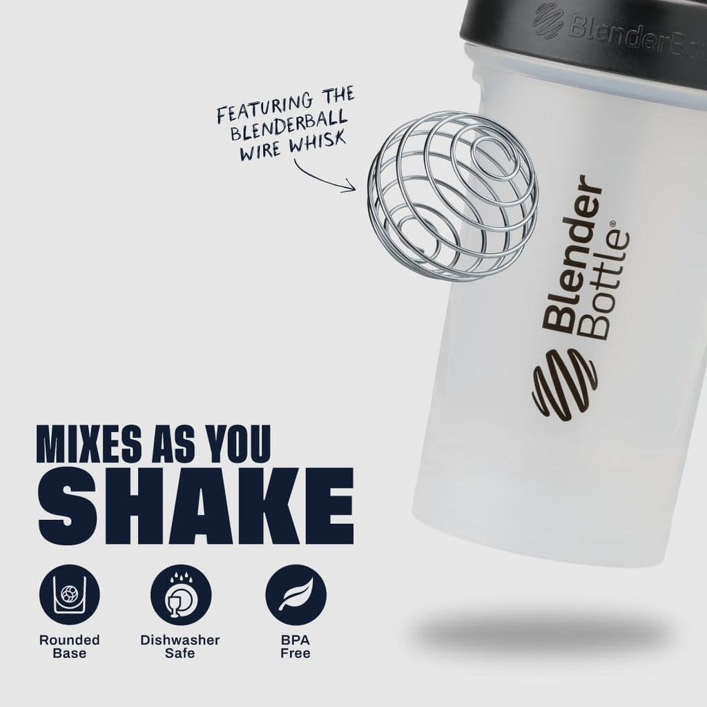 Classic V2 Plastic Shaker Bottle 20 oz Clear/Black