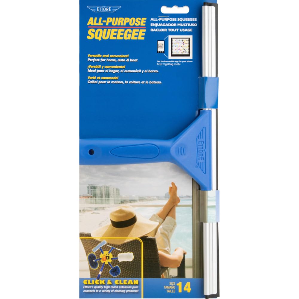 All- Purpose Squeegee, 6.5" x 14" x 1.5", Blue - 17014