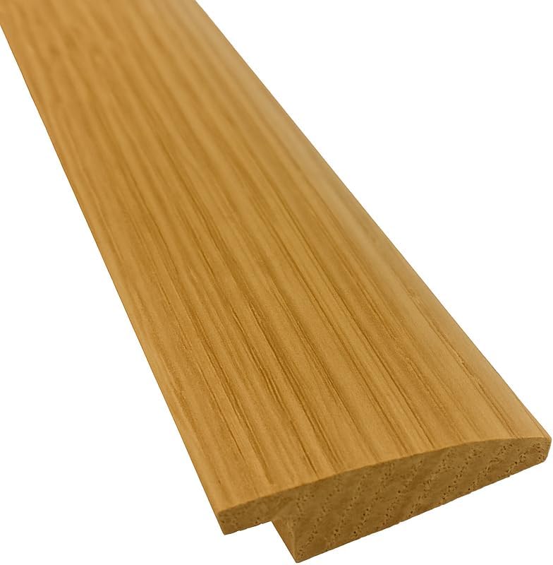 3 FT – 1 3/8" Wide Solid Oak Overlap Transition Strip with 1/4" High Overlap – Seamless Reducer Molding for Floor