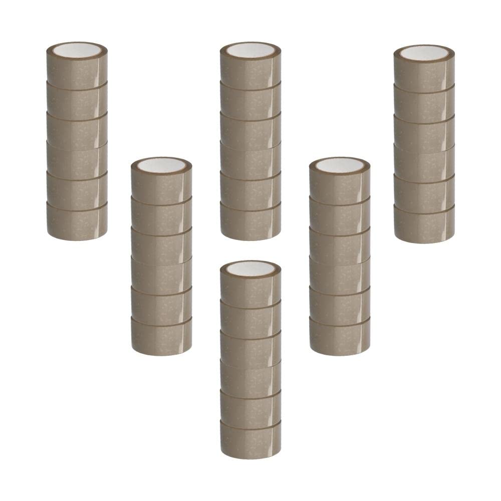 PSBM Tan PVC Carton Sealing Tape, 36 Rolls 2.1 Mil 1.88 Inch 55 Yards Per Roll, Heavy Duty Natural Rubber Adhesive