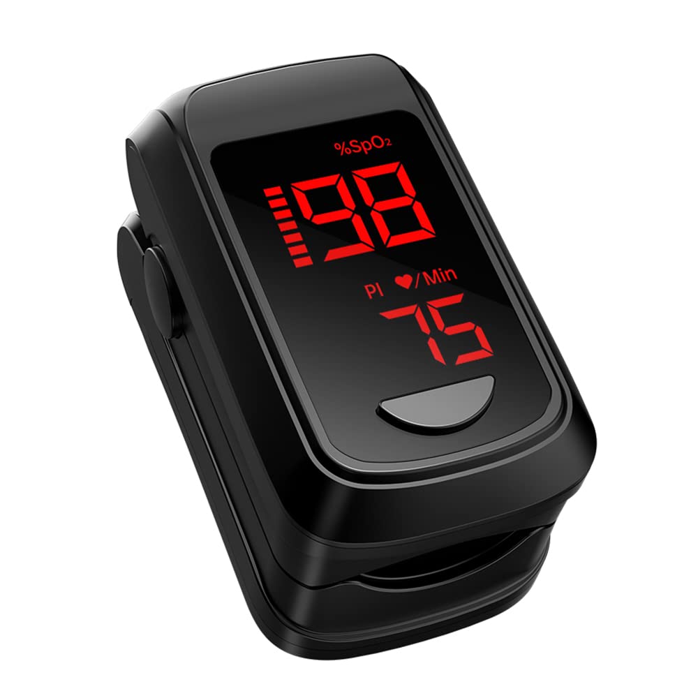 Pulse Oximeter Fingertip - Large Display Oxygen Monitor Fingertip with Fast 5-8s Reading for SpO2/Heart Rate/PI