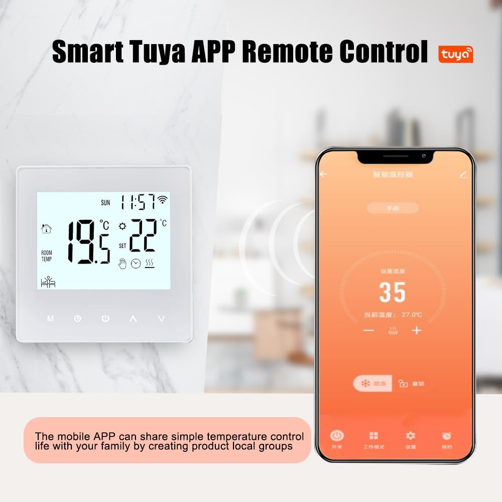 Thermostat Smart Tuya WiFi Thermostat 16A Digital Programmable LCD Display Underfloor Heating Temperature Controller