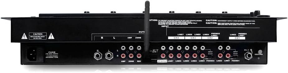 6 Channel Mixer DJ Controller with Bluetooth, Professional Sound Digital Mixing System with LED Illumination, Slider