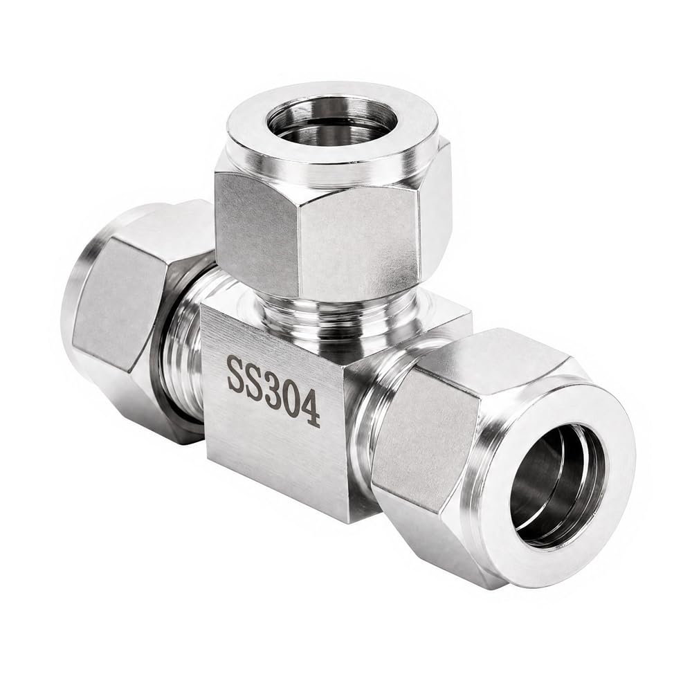 304 Stainless Steel Compression Tee 3/4" OD x 3/4" OD T-fitting 3-way 1pc