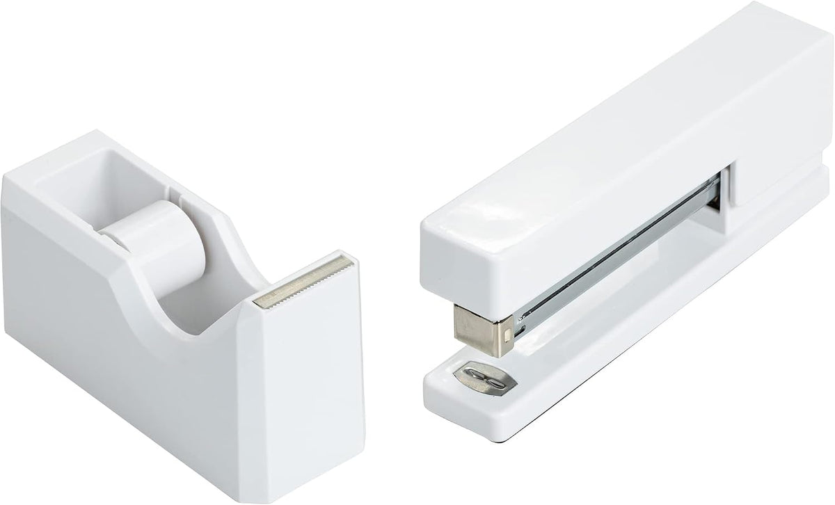 Office & Desk Sets - 1 Stapler & 1 Tape Dispenser - White - 2/Pack