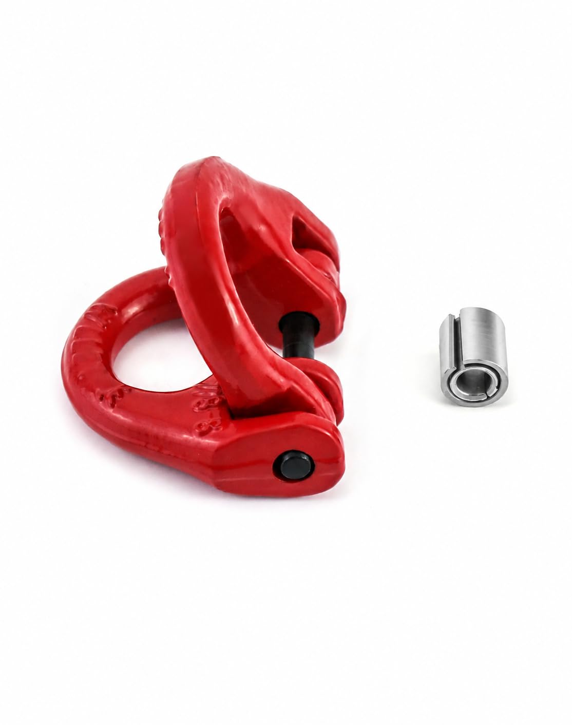 QWORK G80 Alloy Steel Hammerlock Coupling Link Connecting Link, 5/16", 2 Pack, Red Painted, 4400 lbs Load Limit