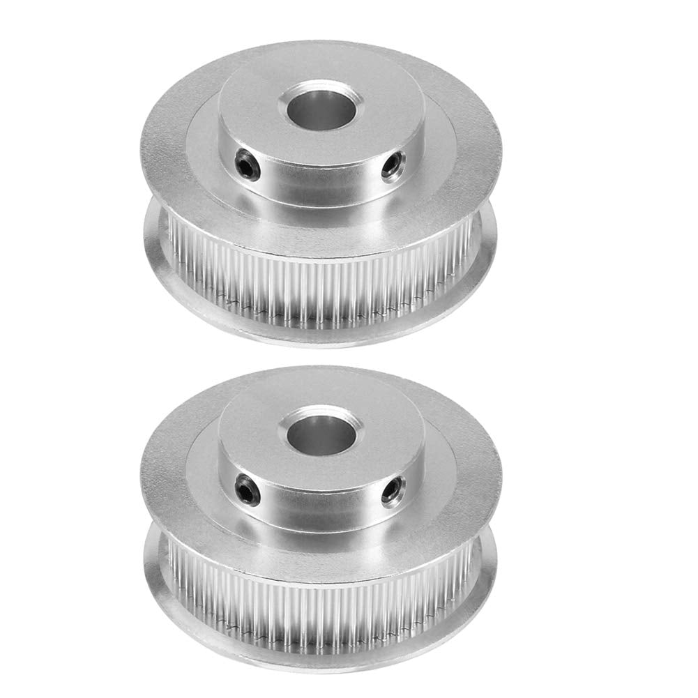 2PCS GT2 Timing Pulley Aluminum Alloy Timing Belt Pulley Synchronous Wheel 3D Printer Accessories for 6mm Width Timing Belt (60 Teeth Bore 8mm)