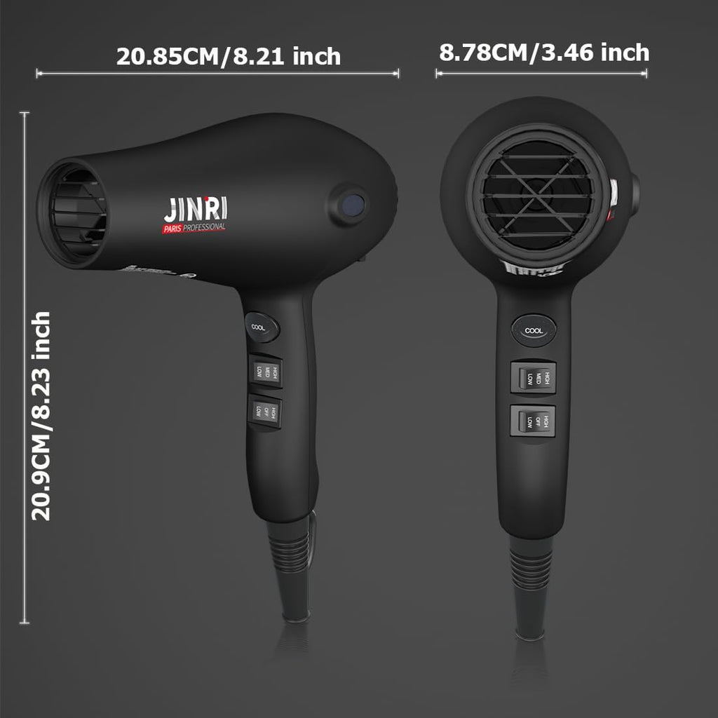 Hair Dryer, 1875W, 3 Heat & 2 Speed, with Diffuser, with Concentrator, Detachable Air Intake, Ionic Technology &