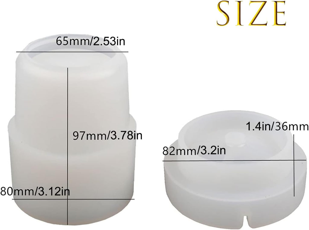 Double Layer Resin Molds Kit Silicone for Epoxy - Unityown Car Ashtray with Lid Smell Proof - DIY Crystal Silicone