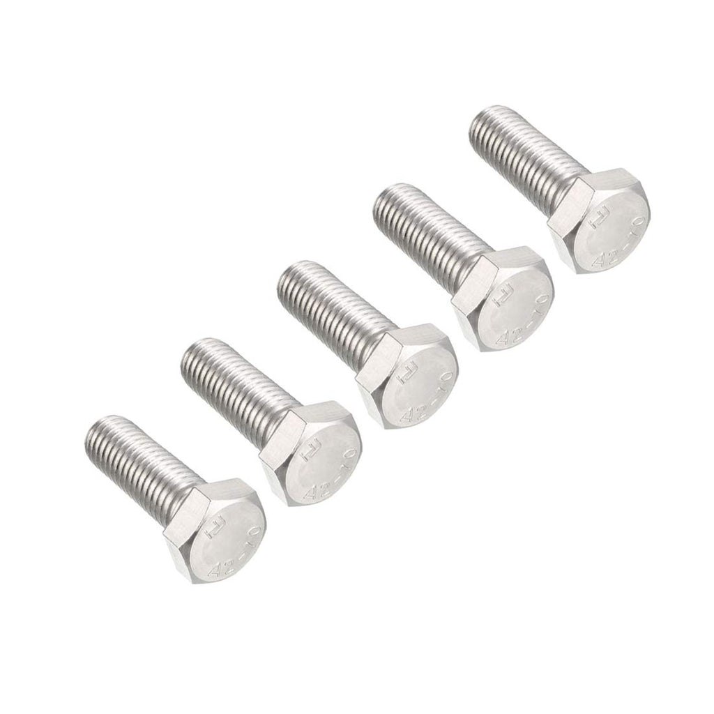 uxcell M12x35mm Hex Bolts 304 Stainless Steel Hexagon Screw Bolts 5pcs