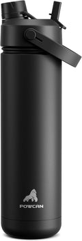 26 oz Insulated Water Bottle with 2-in-1 Straw and Spout Lid, Keep Cold 24H, Leak-Proof, Fits in Car Cup Holder