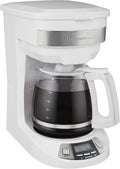 12 Cup Programmable Drip Coffee Maker | Regular & Bold Brew Options | Auto Pause and Pour | Glass Carafe | White |