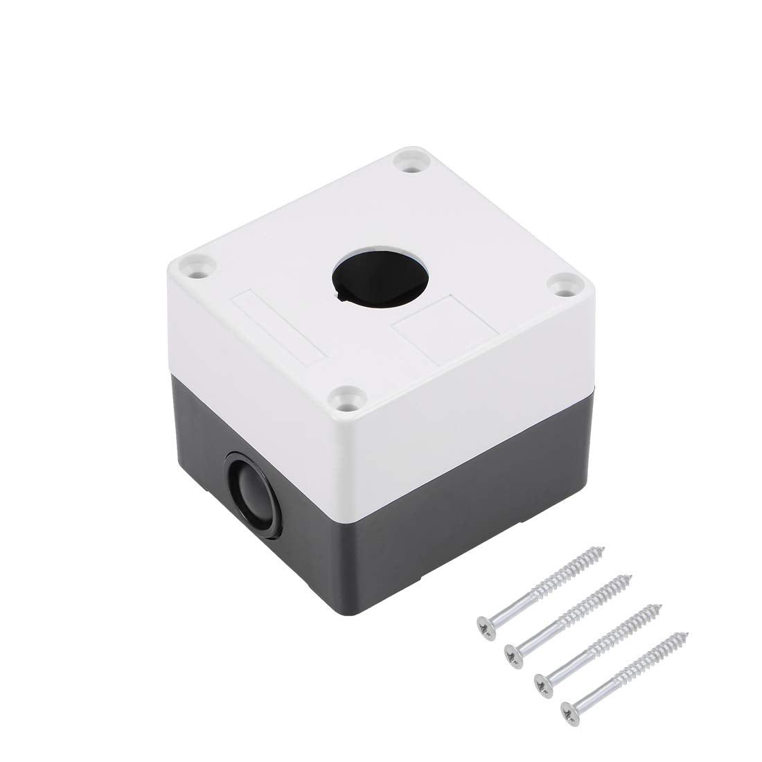 uxcell Push Button Switch Control Station Box 22mm 1 Button Holes White and Black
