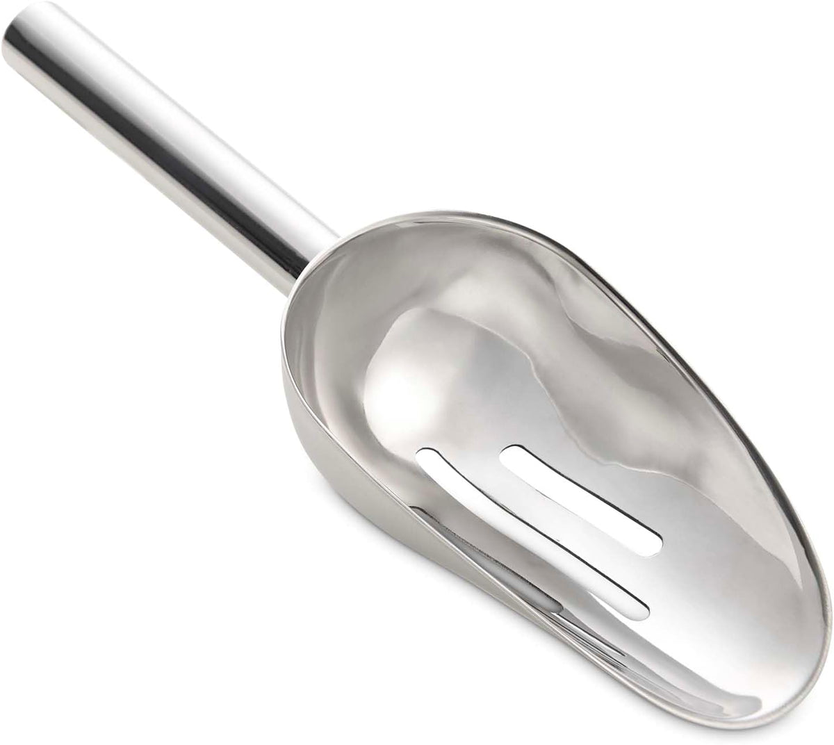 Bar Slotted Ice Scoop, 18/8 Stainless Steel, 8.75-Inch