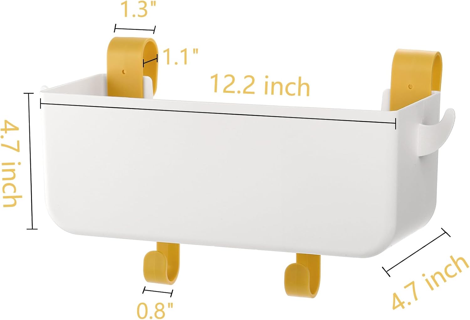 2 Pack Bedside Organizer Hanging Caddy, Bunk Bed Shelf Plastic Storage Basket with Hooks for Dorm, Bathroom Handrail