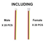 JST XH 2.54mm 3 Pin Connector,20 PCS Male Plug and 20 PCS Female Socket, Micro Wire Connectors with 100mm Extension Cable AWG 26