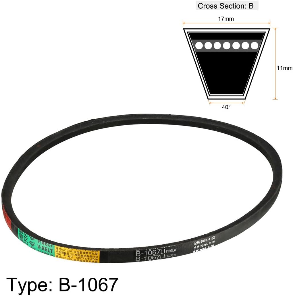uxcell B-1067/B42 Drive V-Belt, 42"(1067mm) Li, Rubber Transmission Belt