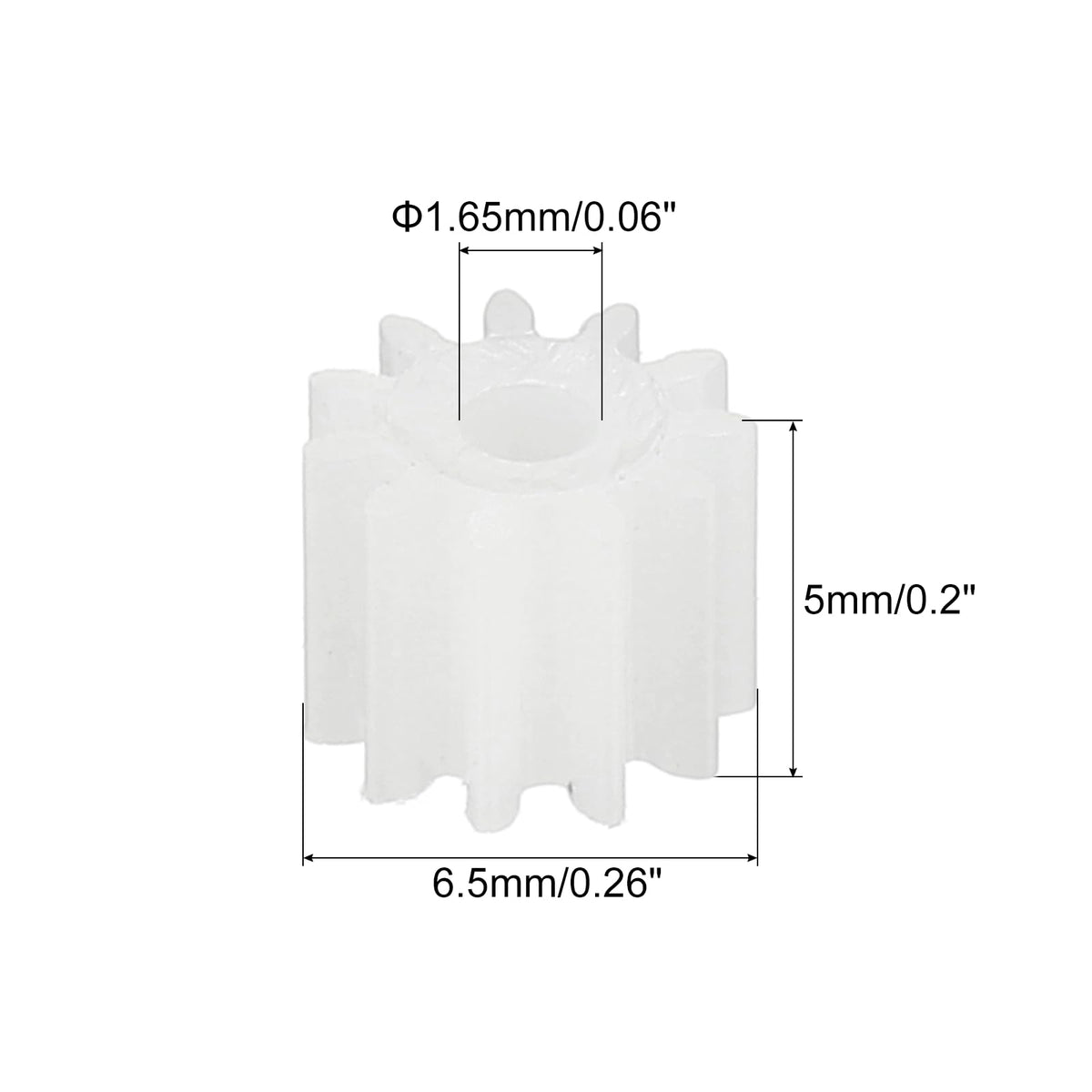 MECCANIXITY 24Pcs Module 0.5 Plastic Gears 11 Teeth 1.65mm ID 5mm White