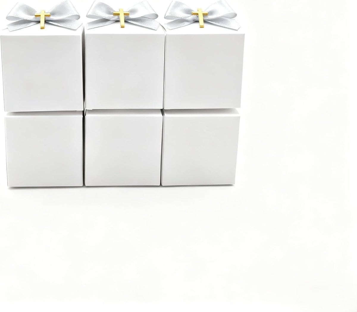 25 Pcs Small Tiny White Gift Boxes with Lids 3x3x3 inch
