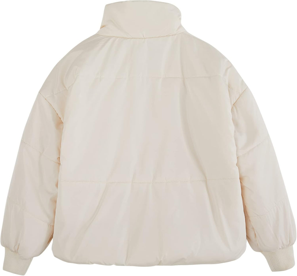 Girls Winter Long Sleeve Zip Puffer Jacket Kids Baggy Short Down Coats