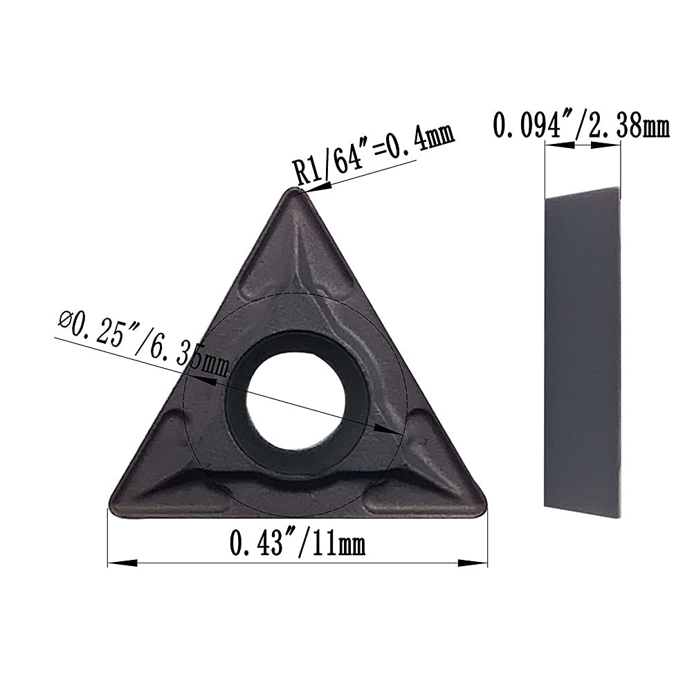 Carbide Inserts Turning Inserts Lathe, TCMT110204, 20 Pcs, Metal Lathe Tools