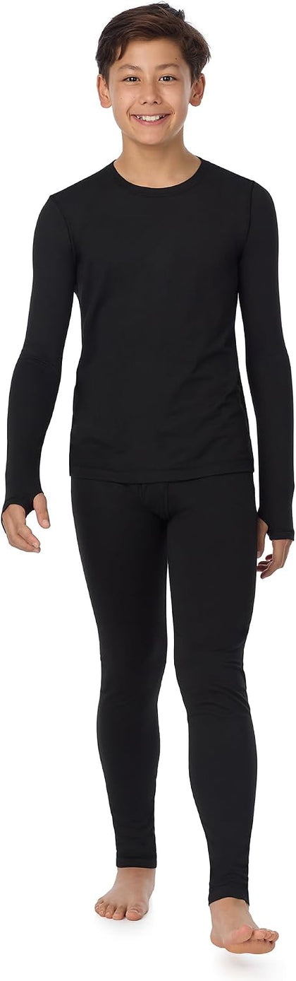Lightweight 2 Piece Active Base Layer Matching Sets for Boys | Kids Everyday Activewear, Long Sleeve Top & Leggings