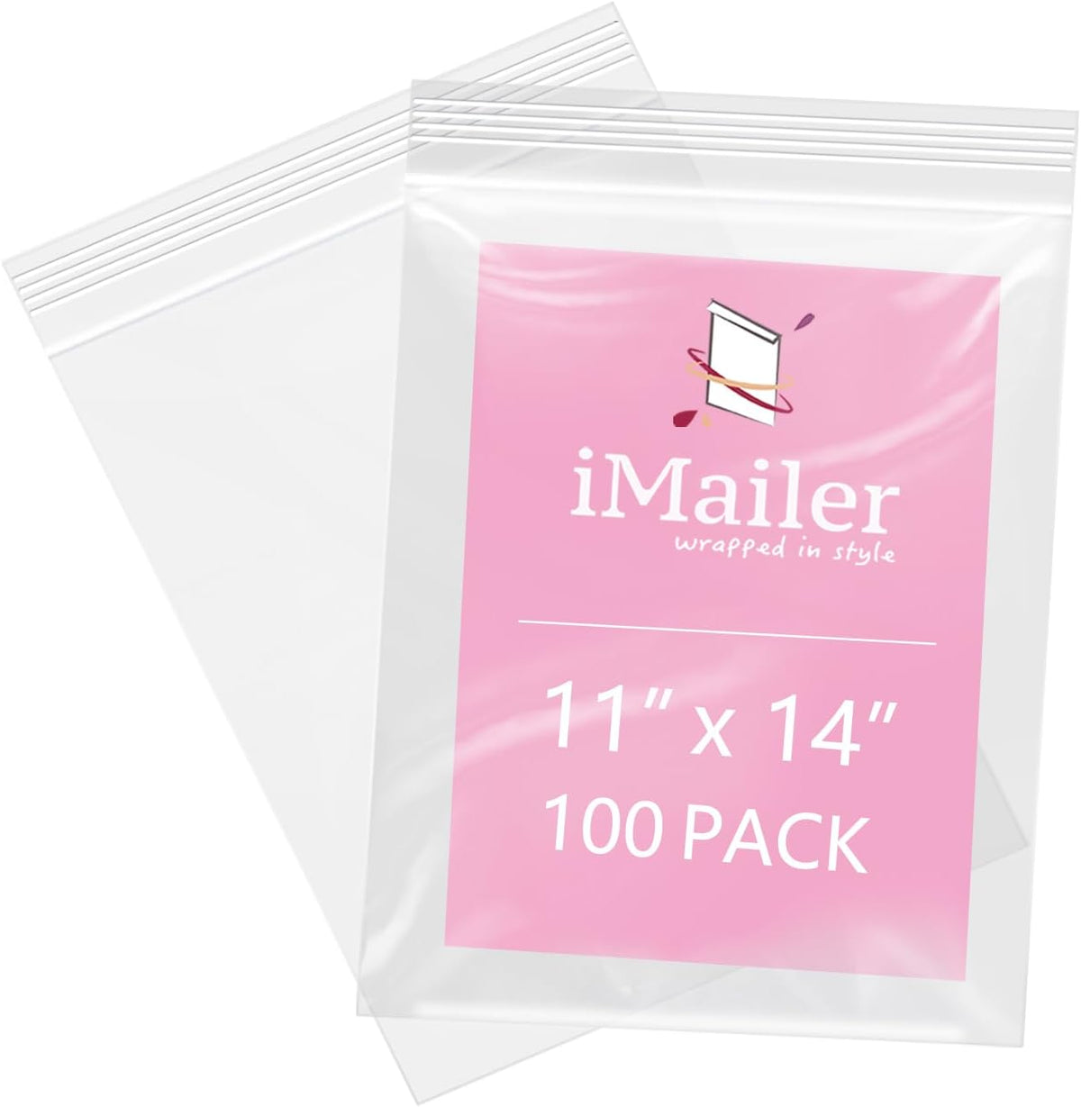 100 Pcs- 11" x 14" Reclosable Plastic Zip Poly Bags