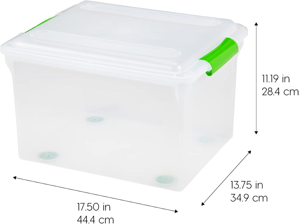 4-Pack 35 Qt. File Box Organizer with Lid, Clear