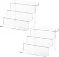 4 Tier Acrylic Riser Display Stands Shelf for Amiibo Funko,12"2 Pack | Clear Risers Display Shelves Stand for