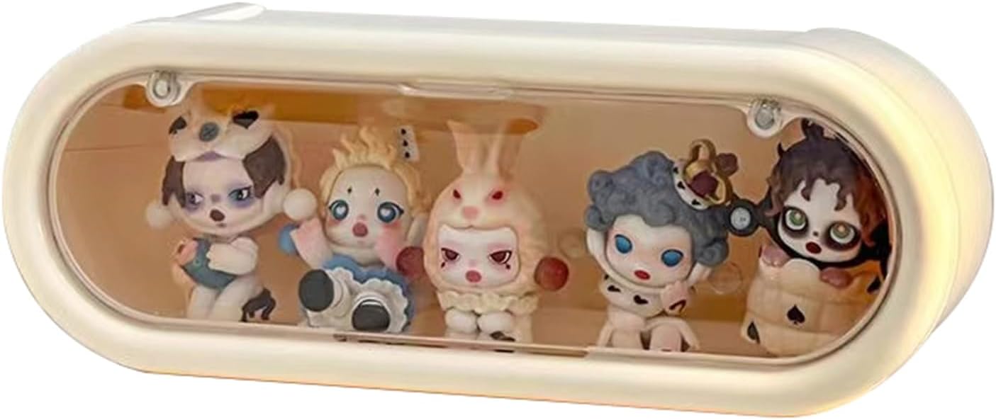 Clear Acrylic Display Case for Figures, Wall Mounted or Desktop Display Box Stand for Collectibles, Dustproof Storage