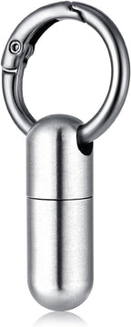 Small Pill Case Keychain Portable Waterproof Titanium Pocket Pill Organizer Tiny Pill Holder Bottle Carabiner Clip