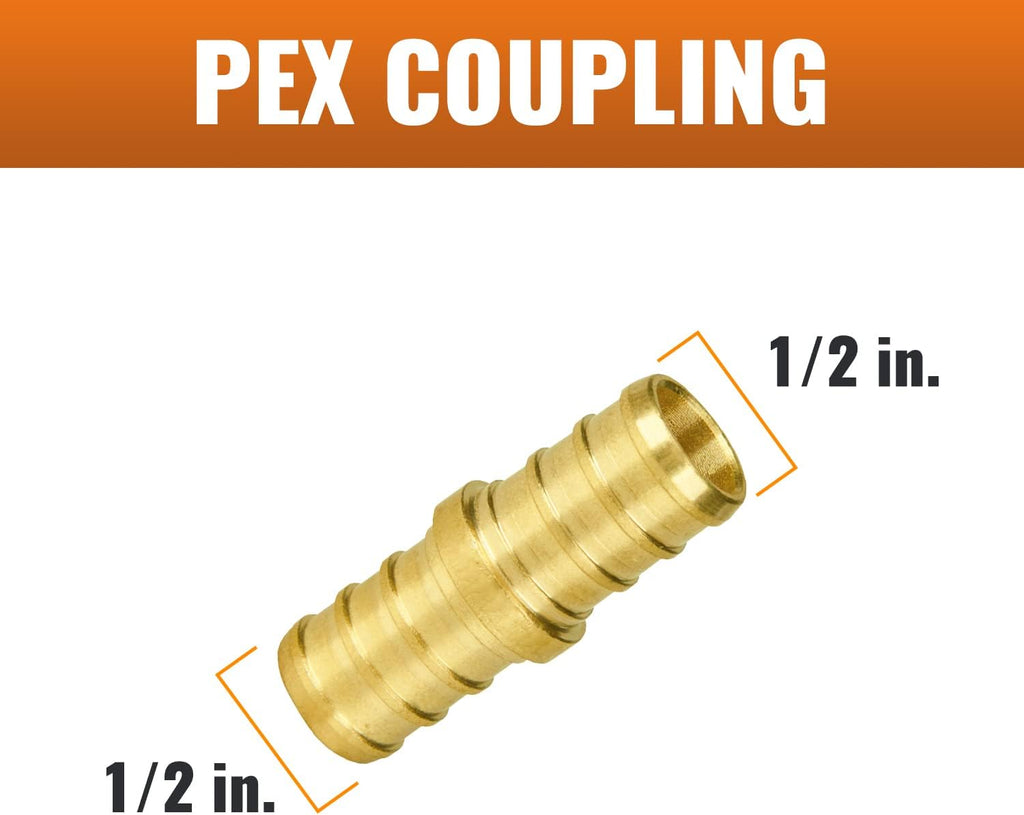 SUNGATOR 5-Pack 1/2 Inch PEX Coupling Fittings