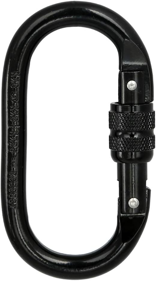 Heavy Duty Locking Climbing Carabiner Clip CE Rated 25 kN 5600 LB Rugged Terrain Approved Industrial Strength Twist